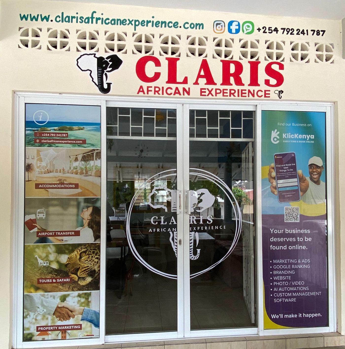 The Claris African Experience office in Watamu